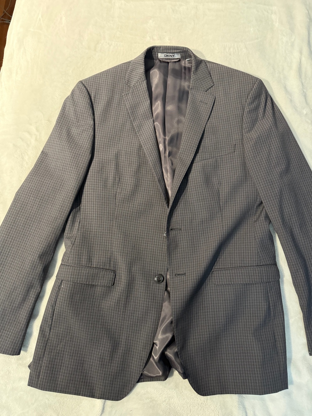 DKNY Men's Charcoal Micro Check Sport Coat